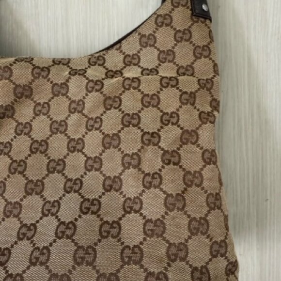 Gucci Purse Hobo Brown Monogram and Canvas Leather - Picture 3 of 6